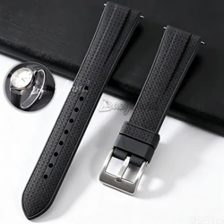 Universal Black Sport Silicone Watch Band with Quick Release - 22mm (Black)