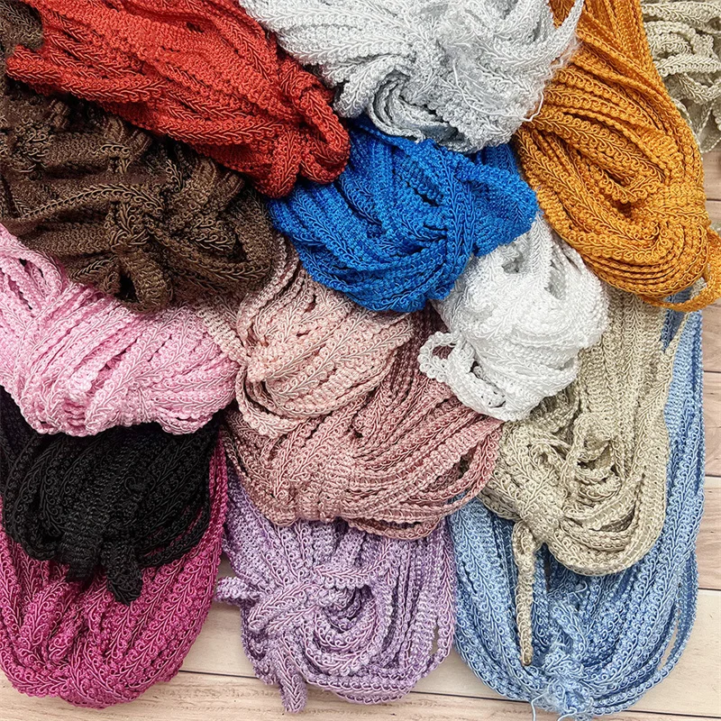 2/4yards 12mm Polyester Lace Trimming Ribbon Centipede Braided Curve Lace Sewing Clothes DIY Craft Wedding Accessories