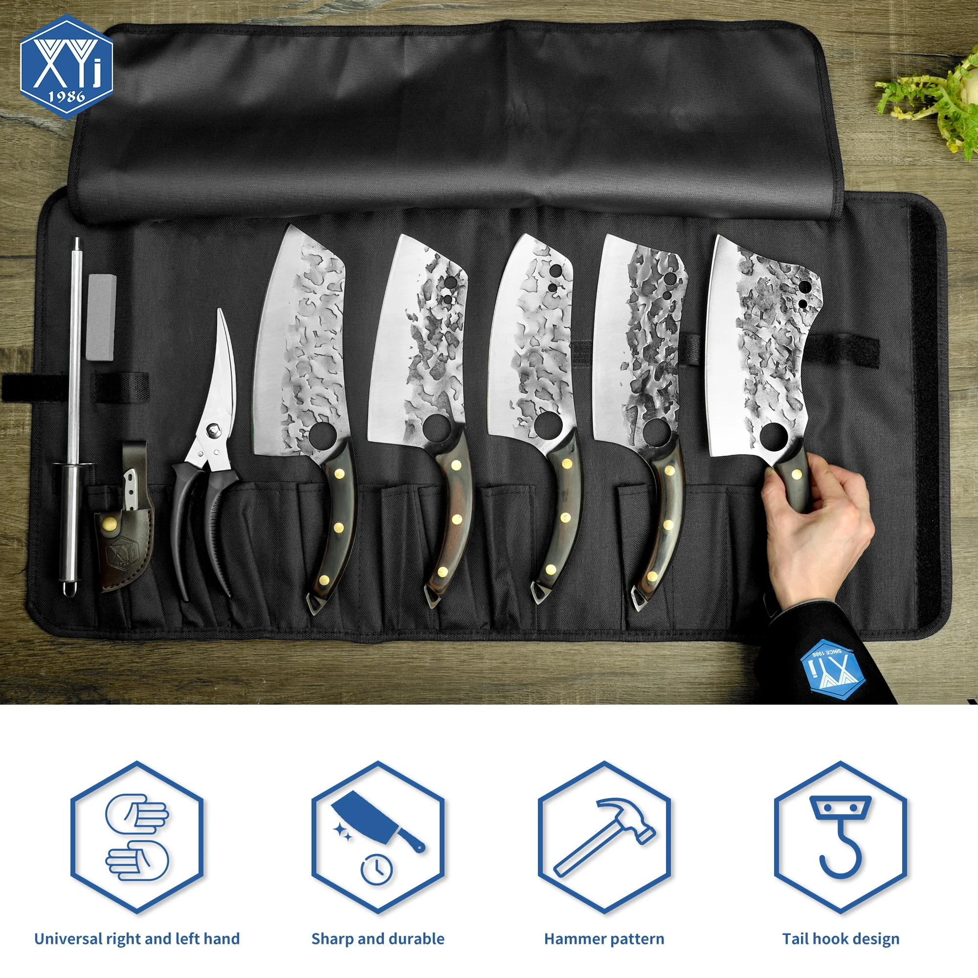 5 Knives Set Plus Chef Knife Case Roll Bag – Bavarian Knife Works