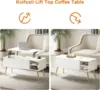Coffee Table Lift Top - White Coffee Table with Lifting Top and Hide Compartment Storage - Lift Coffee Table Rectangle NEW USA 5