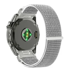 Durable Quick Release Woven Nylon Sport Band, 26mm/22mm - QuickFit 22mm (B - Light gray)