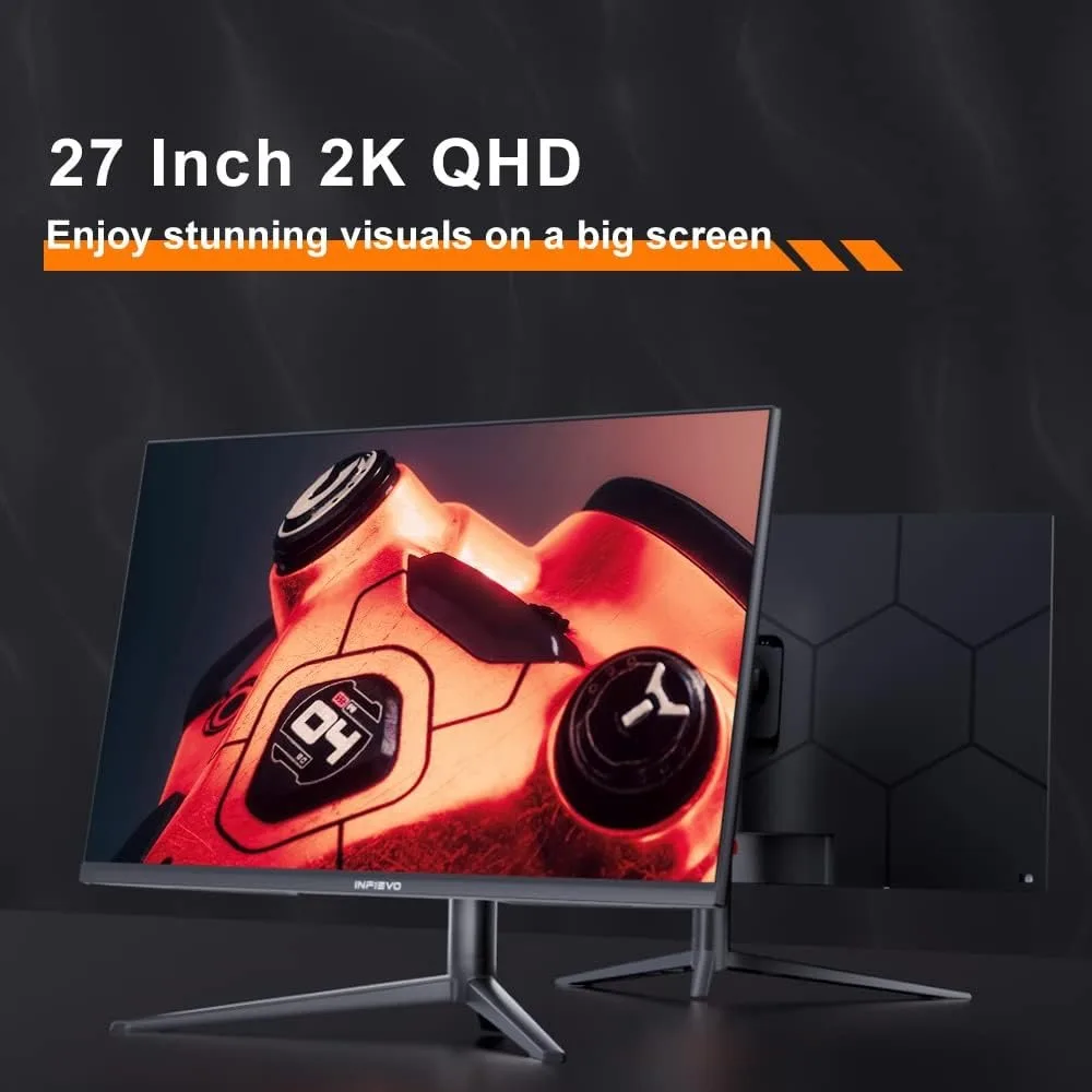 Gaming Monitor 27 Inch QHD 1440P Computer Monitor 165Hz VA 1ms Built-in Speakers, FreeSync, Ultra-Thin PC Monitor 2
