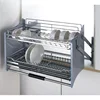 Kitchen 304 Dish Hanging Cabinet Pull Basket Lift Up Push Down Pull-down Bowl Rack Lift Cabinet Storage Damping Pull Basket 1