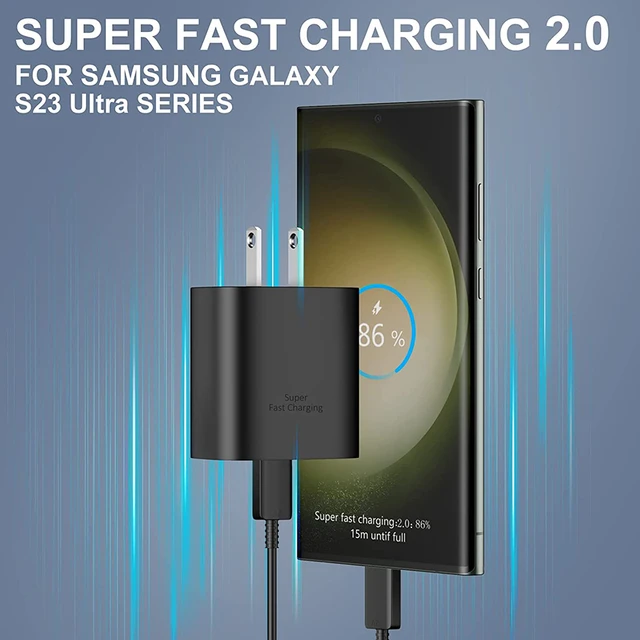 Chargeur super rapide de type C pour Samsung Galaxy S24 Ultra S23 S22 S21 +  Tab
