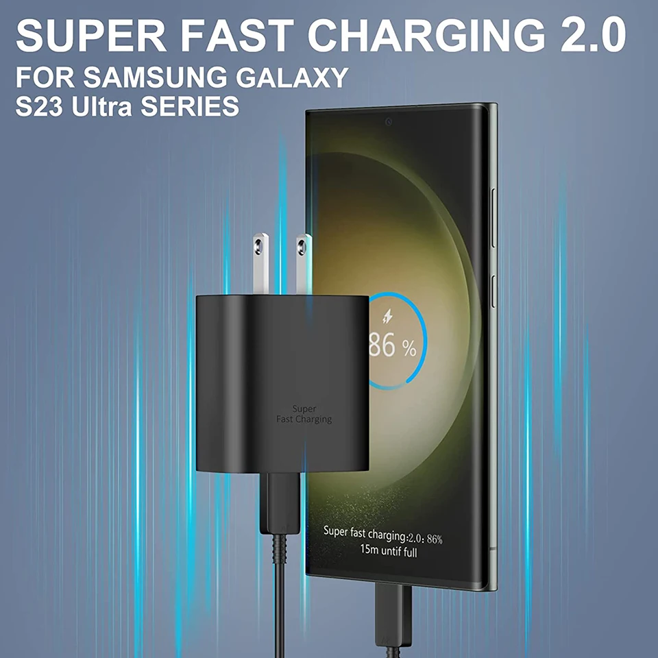 For Samsung Charger Pd 45w Type C Chargeur Samsung Super Fast Charging 2.0  Cargador 25w Galaxy