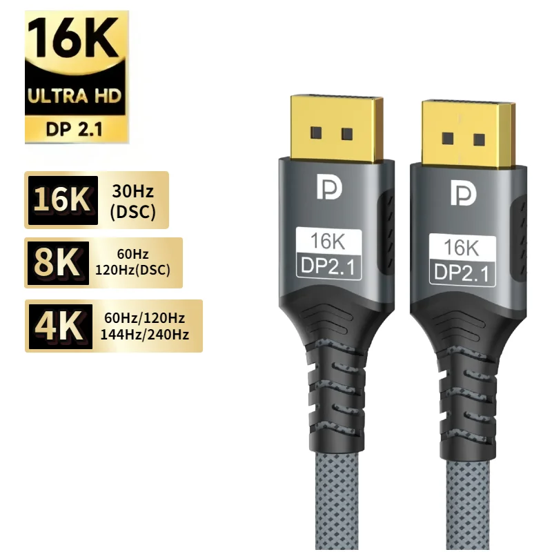 Ultra-High-Definition DisplayPort Cable for Gaming and Entertainment