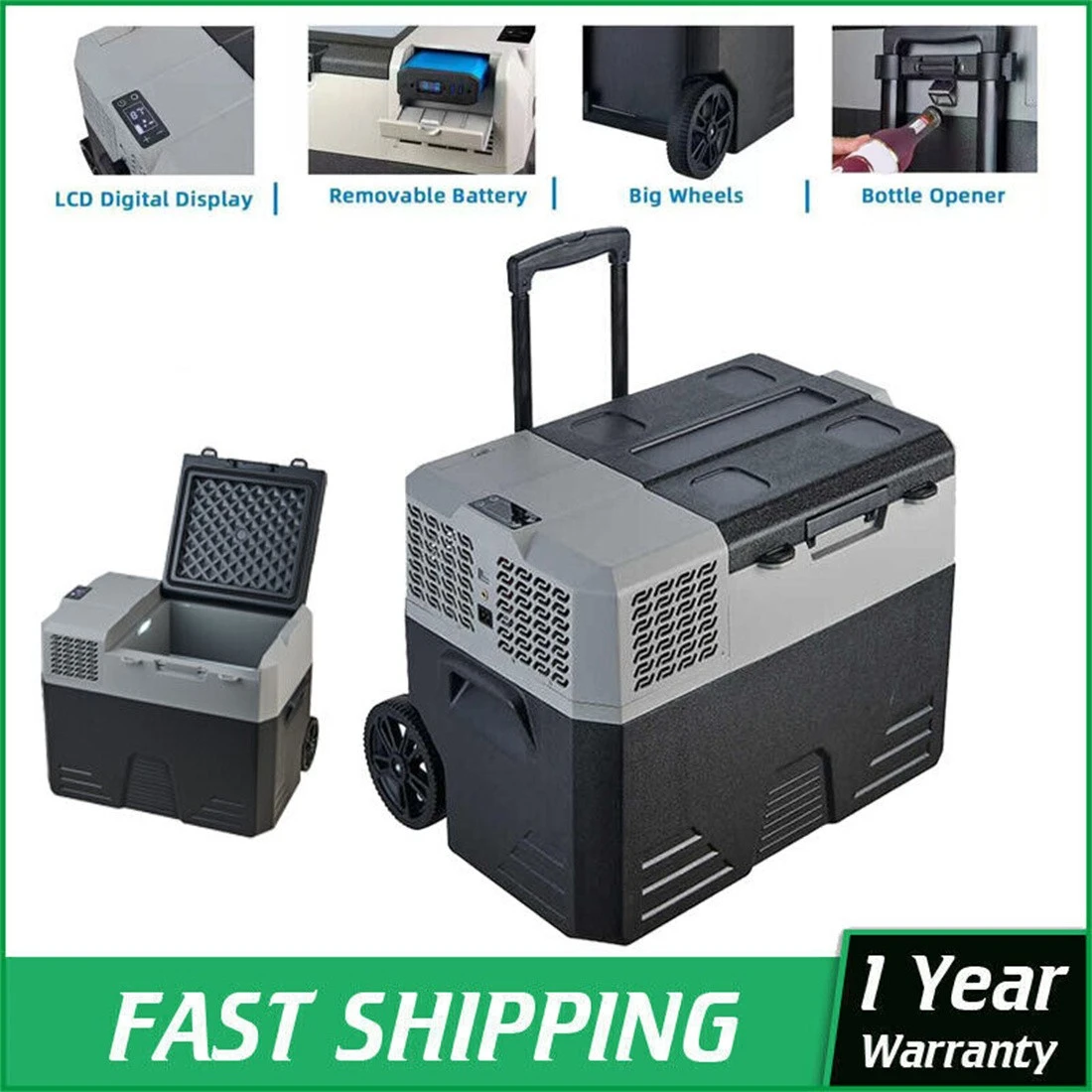 Treeligo 42L Car Portable Fridge Freezer Refrigerator 12V 24V Solar