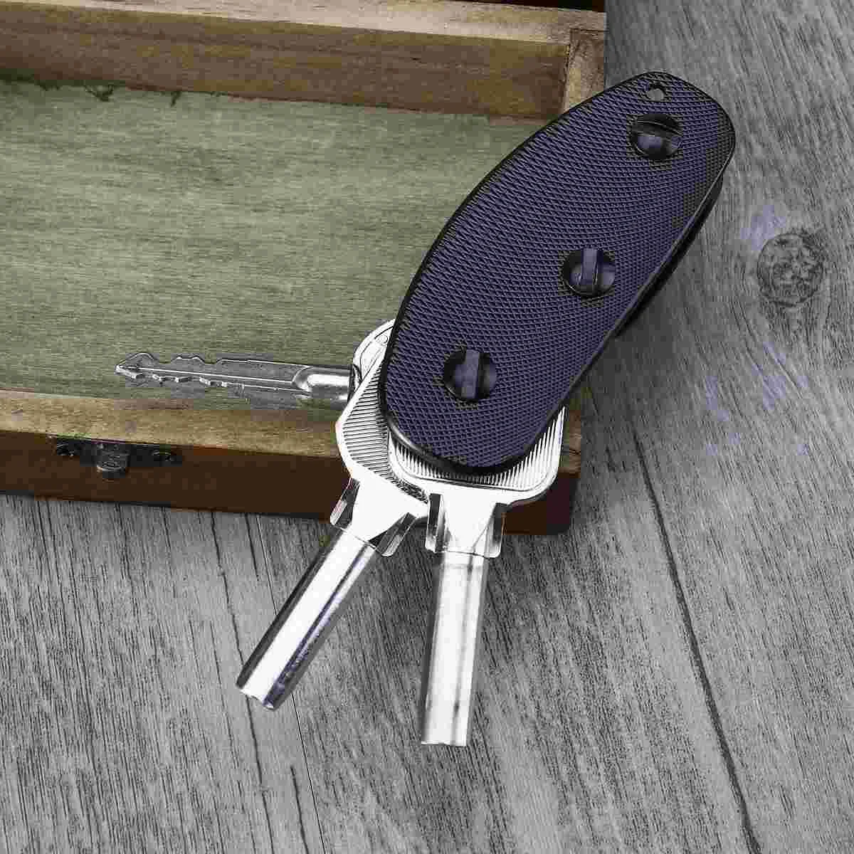 

Aluminum Key Holder Clip Folder Outdoor Pocket Tool (Black)