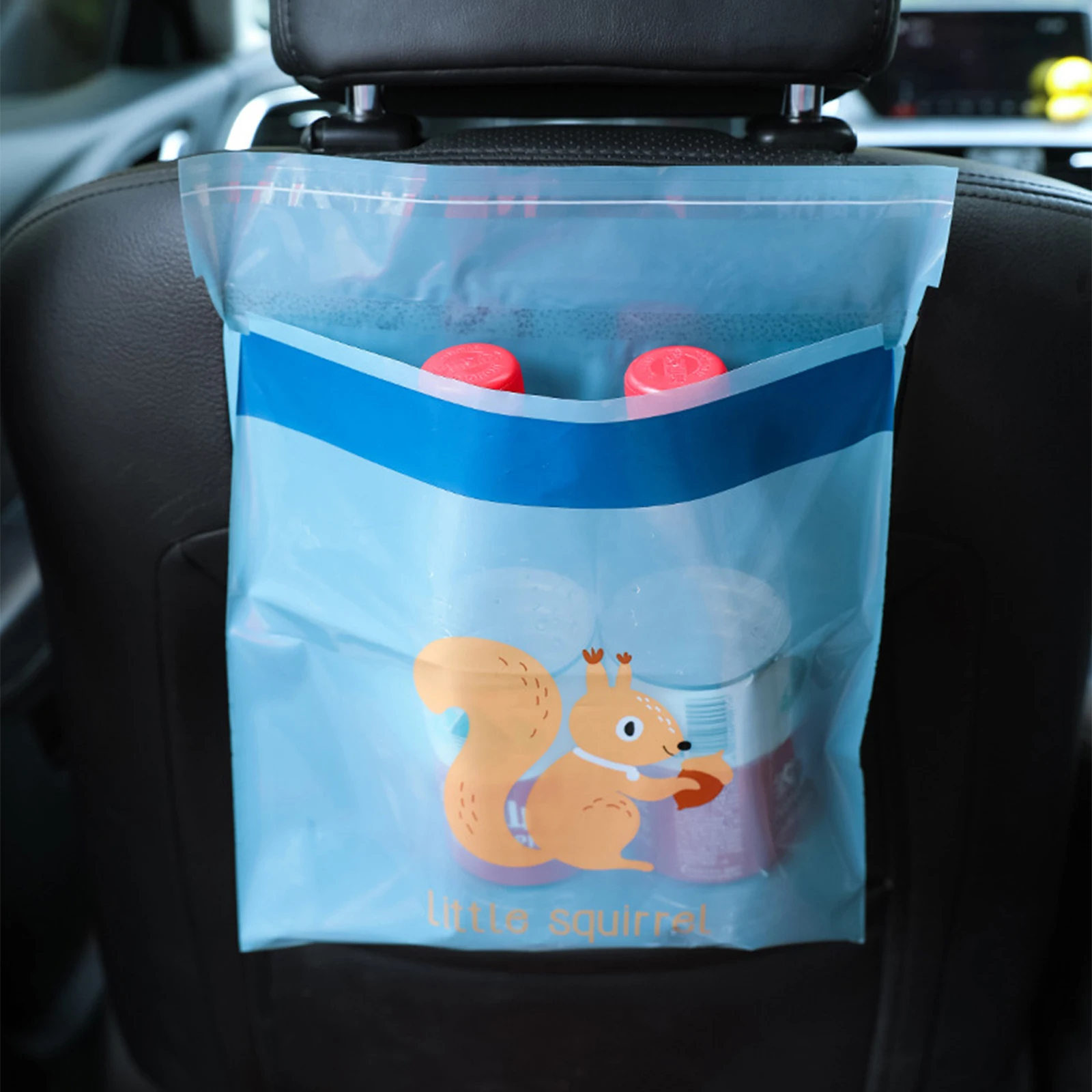 15 Pieces Garbage Bags Portable Cartoon Animal Print Self-Adhesive Rubbish Bag for Car Office Home Blue/Yellow/Pink |