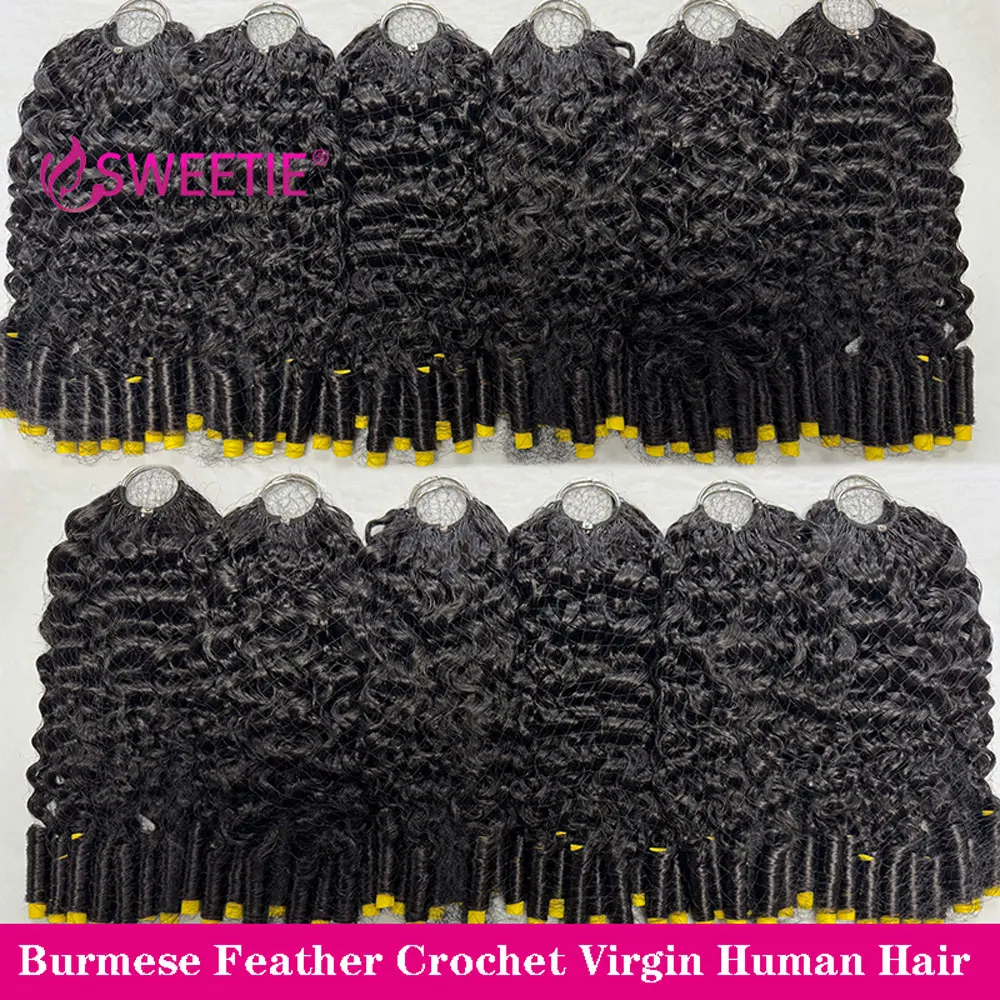 Crochet Human Hair Spanish Spiral Curly 12A Pixie Curly Virgin Human Hair Feather Crochet Hair Extensions For Braiding Invisible 1
