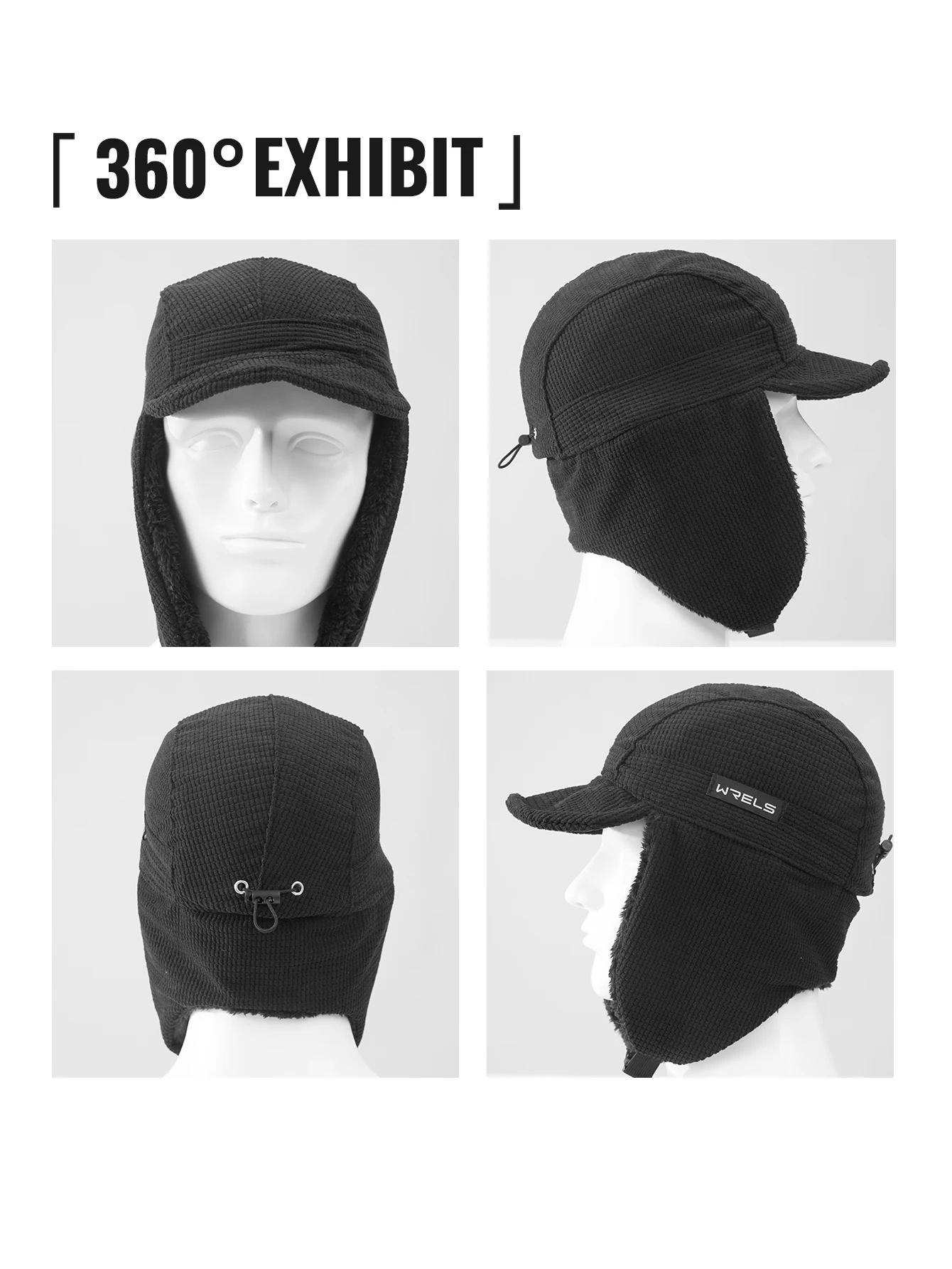 WRELS Thermal Winter Earflap Hat Warm Trooper Hunting Hat Windproof Cap with Ear Flaps Cycling Motorcycle Outdoor Winter Hat – Detail 12