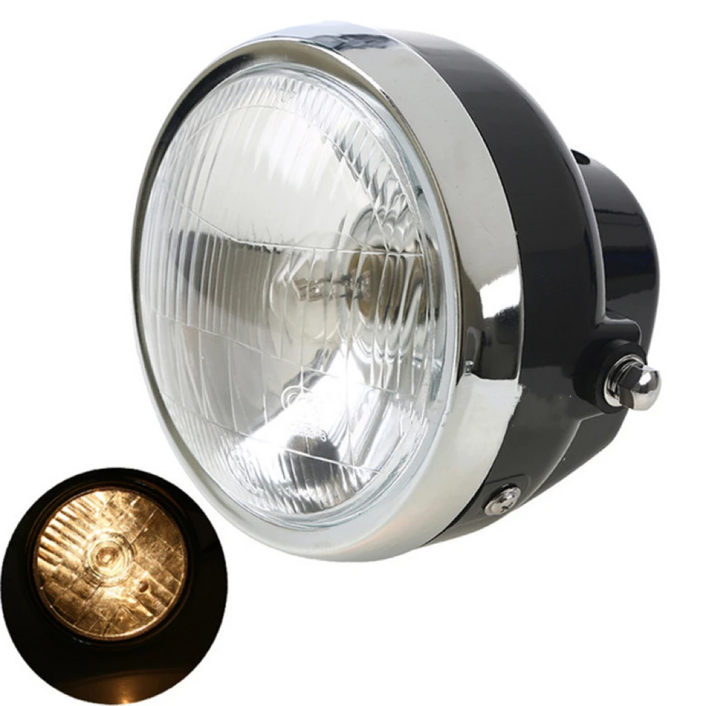 Chopper faro universale per moto cromato da 5,7 "a raggio basso alto