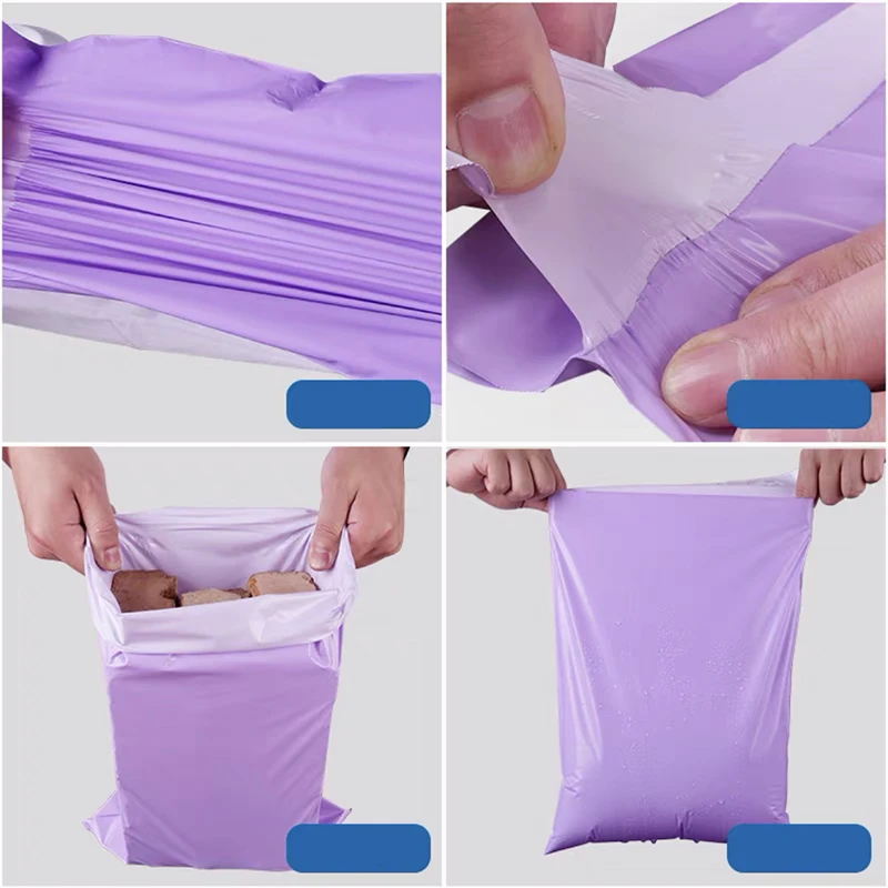 Bolsas de entrega púrpura claro, sobre de embalaje de Hello Courier, bolsas de correo impermeables, suministros para pequeñas empresas, bolsas de regalo, 10 piezas