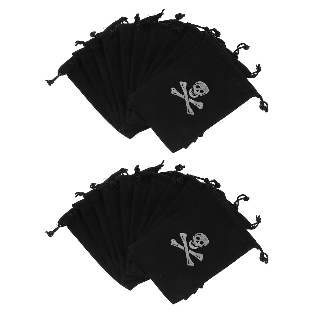 

Pirate Drawstring Bag Creative Candy Bags Jewelry Halloween Polyester Gold Coin Pouch Portable Child Storage Bags