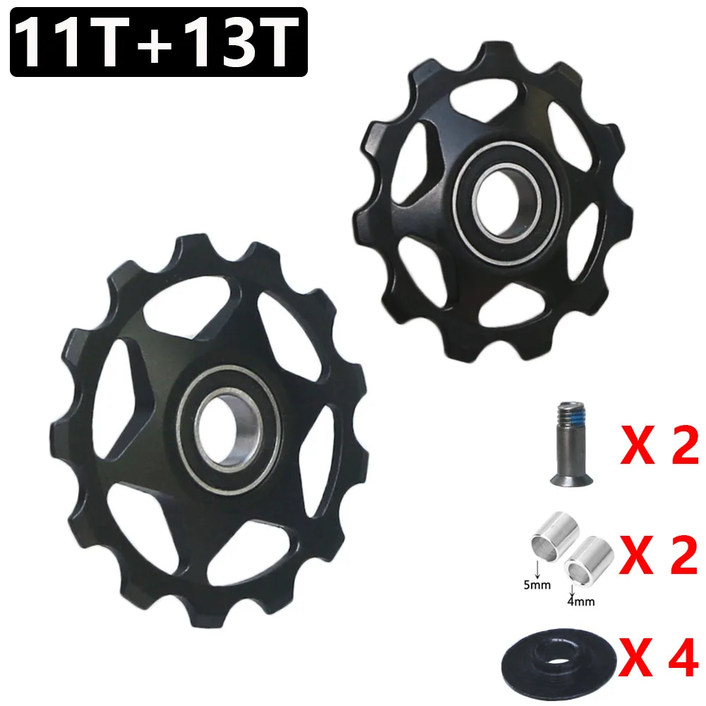 11t 13t mtb Fahrrad Schaltwerk Jockey Rad Stahl Lagers cheibe al7075 cnc Rennrad Führungs rolle Leerlauf 4mm 5mm 6mm Teile – Detail 17