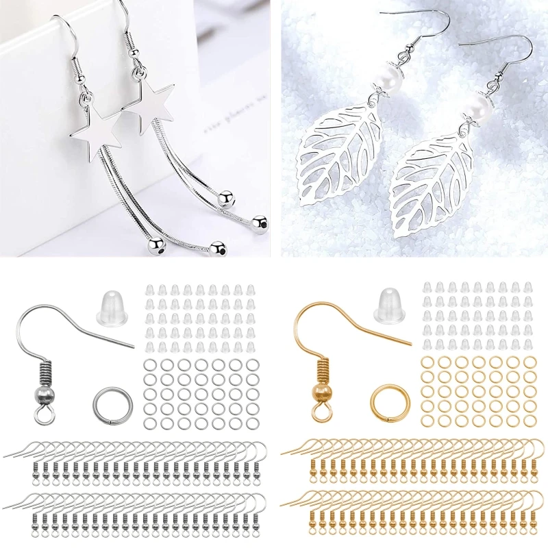 100pcs 20x17mm Boxed Earring Findings Ear Clasps Hooks Fittings DIY Jewelry  Making Accessories Iron Hook Ear wire Jewelry Supplies