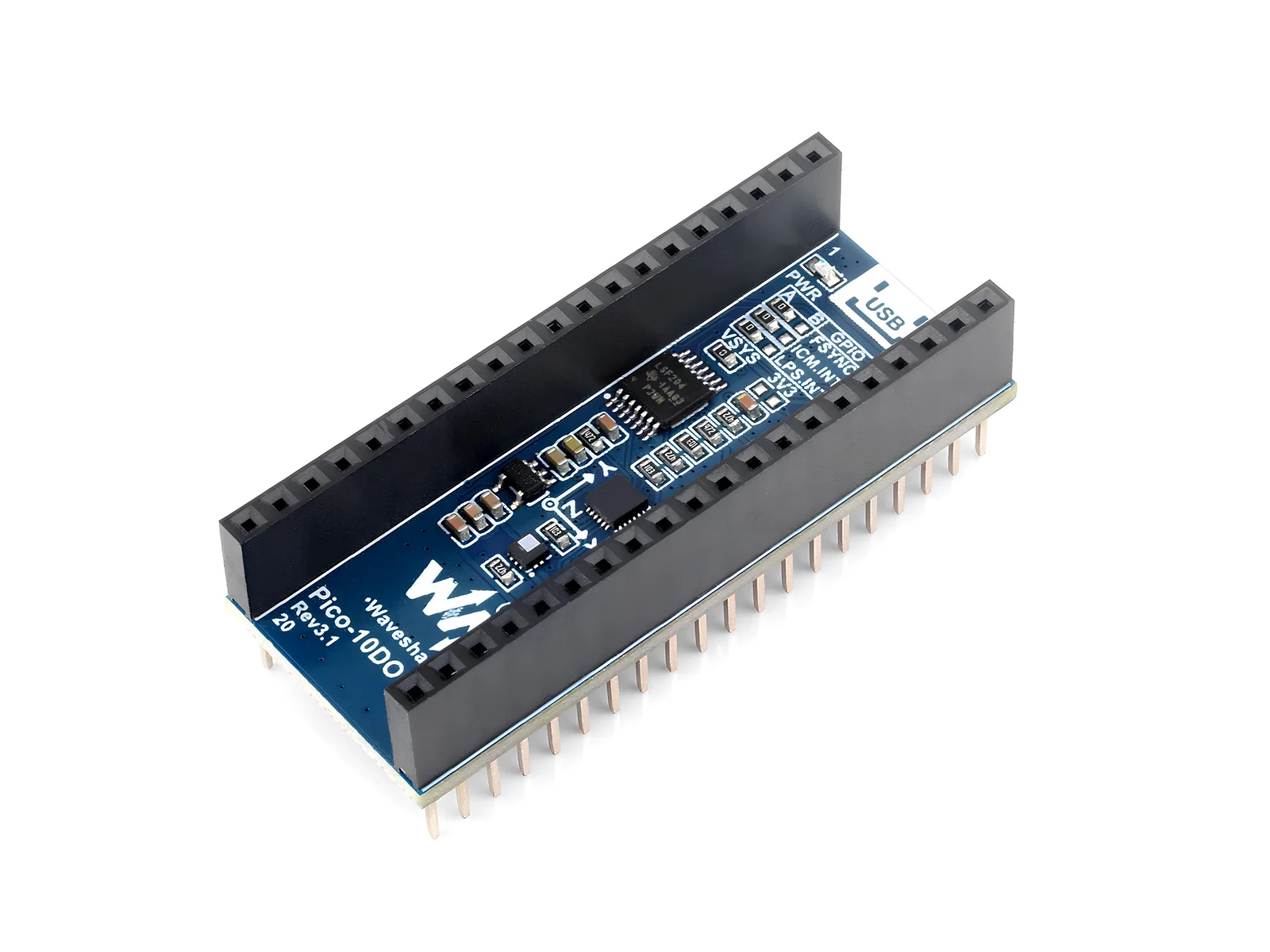 

Pico-10DOF-IMU,10-DOF IMU Сенсор модуль для Raspberry Pi Pico обладает бортовой ICM20948 и LPS22HB чип