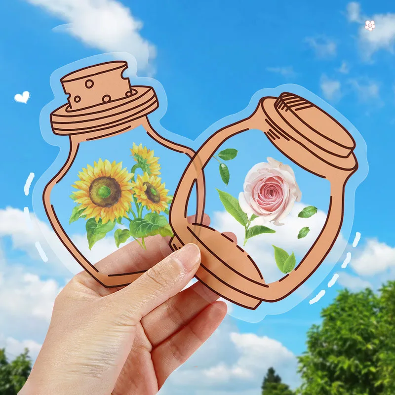 Transparent Dried Flower Bookmarks DIY Book Marks Flower Page Clips Students Creative Pastic Homemade Plant Specimens