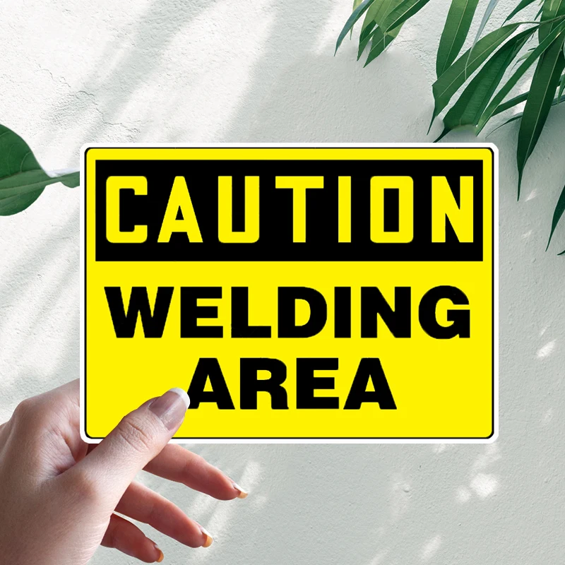 

Funny Caution Welding Area Sticker Car Stickers Motorcycle Vinyl Decal Waterproof Windshield Auto Accessories #S90314