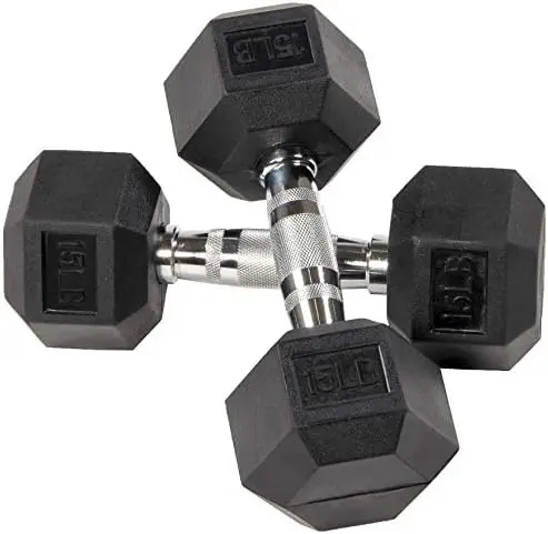 

Rubber Encased Hex Dumbbell in Pairs, Singles or Set