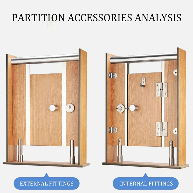 Bathroom partition hardware accessories large bracket set