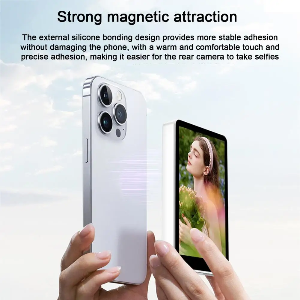 Magnetic Mount Vlog Selfie Monitor Screen Phone Wireless WiFi Bluetooth Connection Rear Camera Selfie Monitor Screen