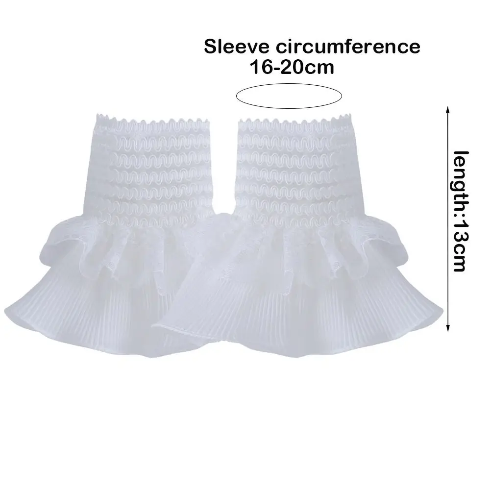 Detachable Sleeve Fake Cuff Ruffles Elbow Sleeve Lace Cuffs Arm Cover 1Pair