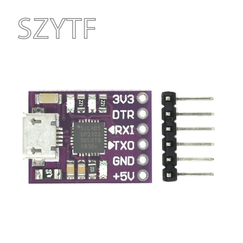 Modulo Convertitore CP2102 Micro USB A UART TTL – 5 Pezzi, 6 Pin, Per Arduino E Sostituzione FT232