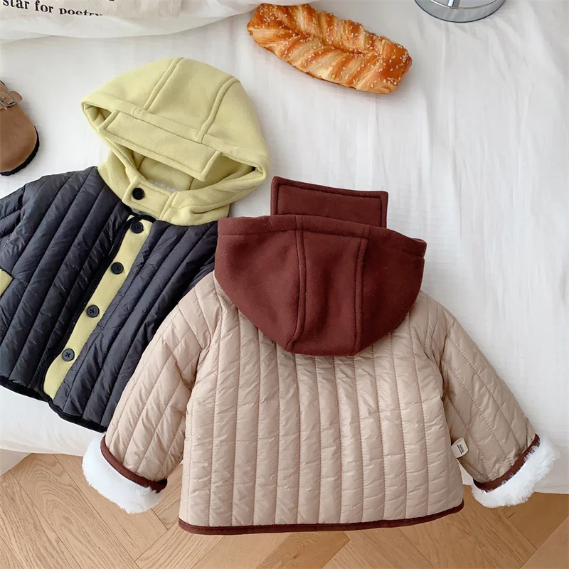 

Пальто для девочек, куртка, зимняя хлопковая ветровка, 2023 нитей, теплая, бархатная, утепленная верхняя одежда для подростков, детская одежда