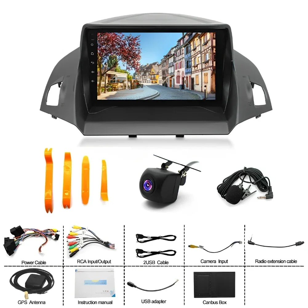 9 Inch Android 13.0 2G+32GB For FORD C-MAX KUGA 2 ESCAPE 3 2012-2019 Car GPS Navi Multimedia Player Radio Tape Head Unit Carplay
