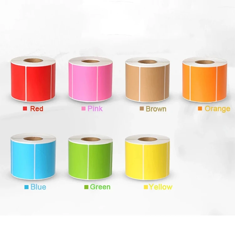 Direct Thermal Label Colorful Private Sticker Shipping Barcodes Self-Adhesive Blank Waterproof Thermal Label Rolls for Printer
