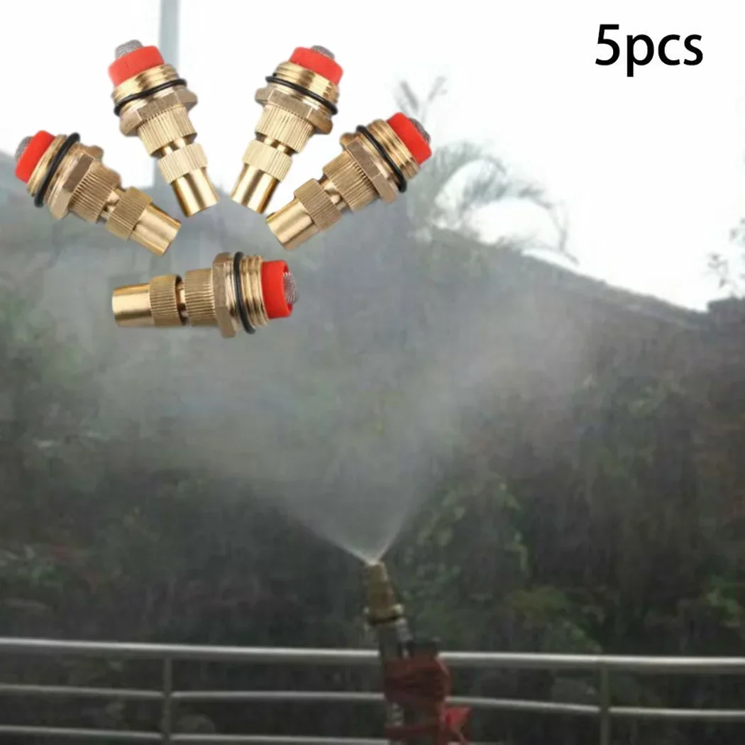 5PCS Adjustable Spray Nozzle Lawn Misting Sprinkler Garden Watering Irrigation Spray with 1/2-inch (DN15) Male Thread Connection