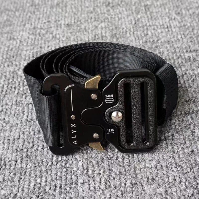 

High quality 1017 Alyx 9SM Men's and Women's Couple Belt Youth High Street Versatile Function Tactical Trendy Canvas Black Belt