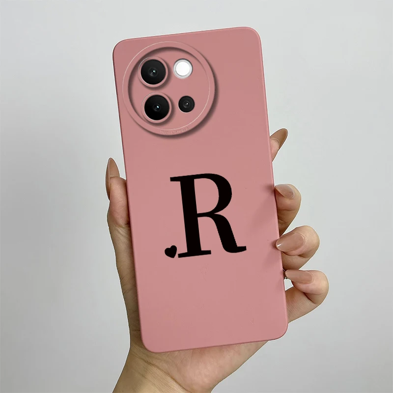 Cute Letters Shockproof Liquid Silicone Phone Case - Durable Back Protector, Bumper Design