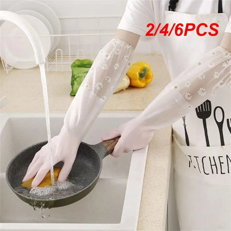 

2/4/6 шт., водонепроницаемые резиновые латексные бархатные перчатки