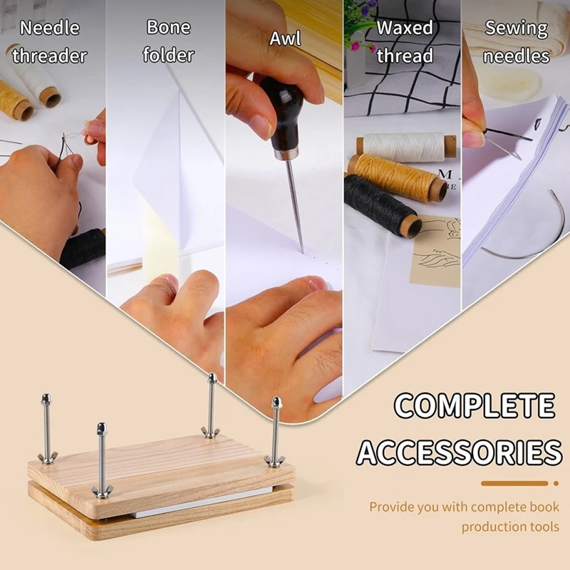 Book Press, Book Binding Kits,Bookbinding Supplies,Book Binding Kit For Beginners Bone Folder Tool For DIY 7.9X11.6 Inch-A03I
