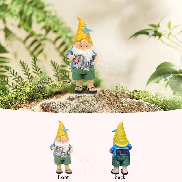 Kreatív Napenergia -Izzó Elf Szobor Dísz Gyanta Goblin Gnóm Szobrok Könnyű, Vízálló Kerti Dekorációval - Image 3