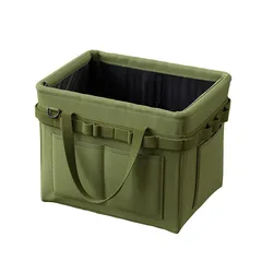 Heavy - Duty Foldable Tool Box with Side Pockets - Portable Oxford Handheld Organizer for Versatile Use (Green)