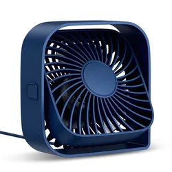 Mini USB Desk Fan - Adjustable Silent Cooling Fan for Home, Office, and Dorm - Portable and Compact with 3 Speed Settings and 4 Color Options (Blue)