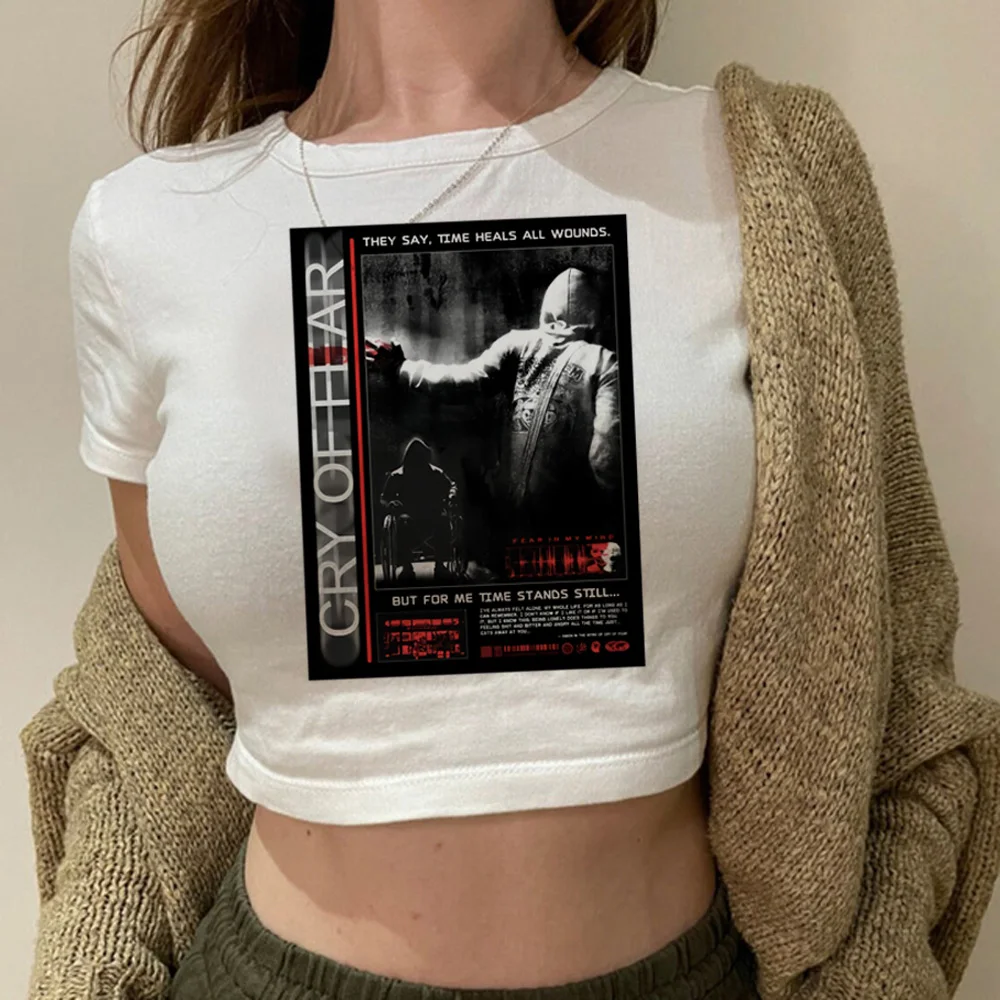 Cry Of Fear Yk2 Gothic Crop Top Donna Hippie Anni '90 Streetwear Goth Crop Top Clothes