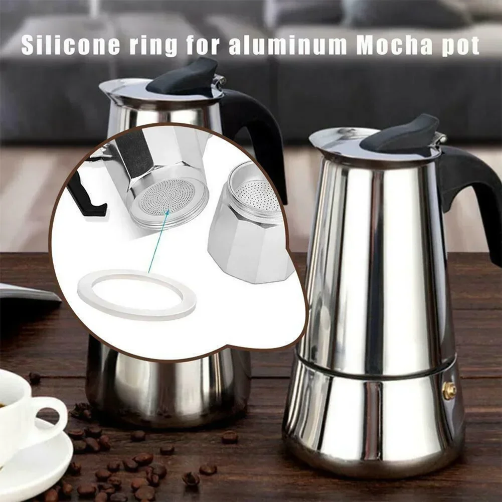2PCS Silicone Moka Pot Seal Ring Stainless Steel Filter Coffee Pot Washer Gasket Ring Coffee Makers Accessories coffee maker accessory silicone seal ring