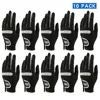 Pack of 10 PCS Men's Golf Gloves Breathable Black Soft Fabric Brand GOG Golf Glove Left Hand Drop Ship