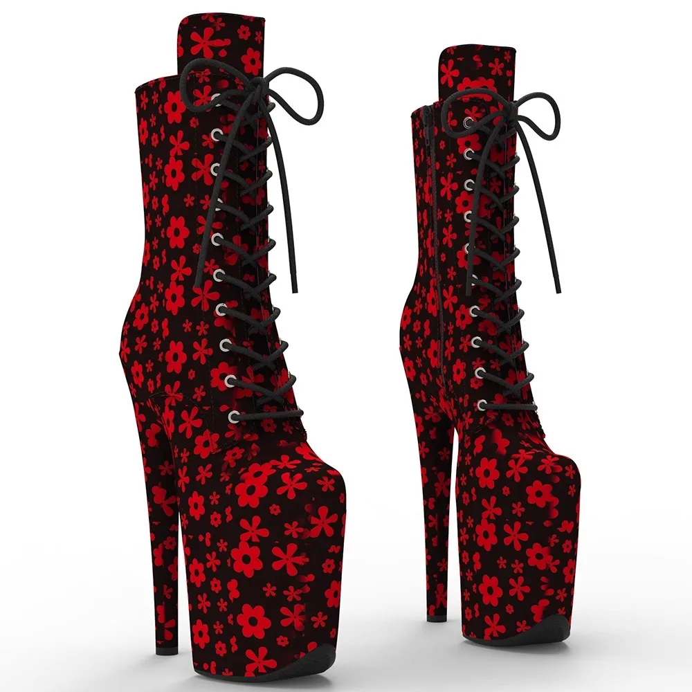 

LAIJIANJINXIA New Fashion PU Upper 20CM/8inches Pole Dancing Shoes High Heel Platform Women's Modern Boots 754