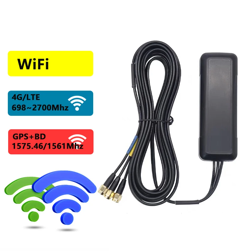 TS9 SMA RPSMA Tri-band 4G + GPS/BD + WiFi Combined Car Antenna With Filter Outdoor Positioning Signal Boost Amplifier Aerial