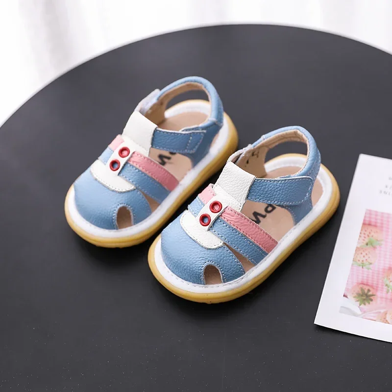 Summer Infant Toddler Casual Shoes Baby Girls Boys Sandals Kids Genuine Leather Sandals Soft Sole Children Anti-collision Shoes 5