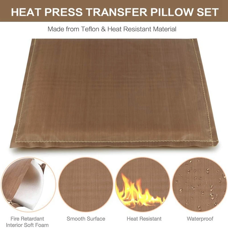 B-Est Heat Press Pillows Set, 4 Sizes Heat Pressing Transfer Pillow And 5Pcs Tshirt Ruler Guide For Vinyl