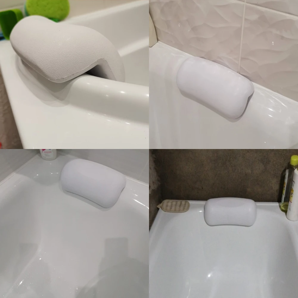 Bath Pillow SPA Suction Cups Easy Clean Bathroom Accessories Bathtub Headrest Non-slip Soft