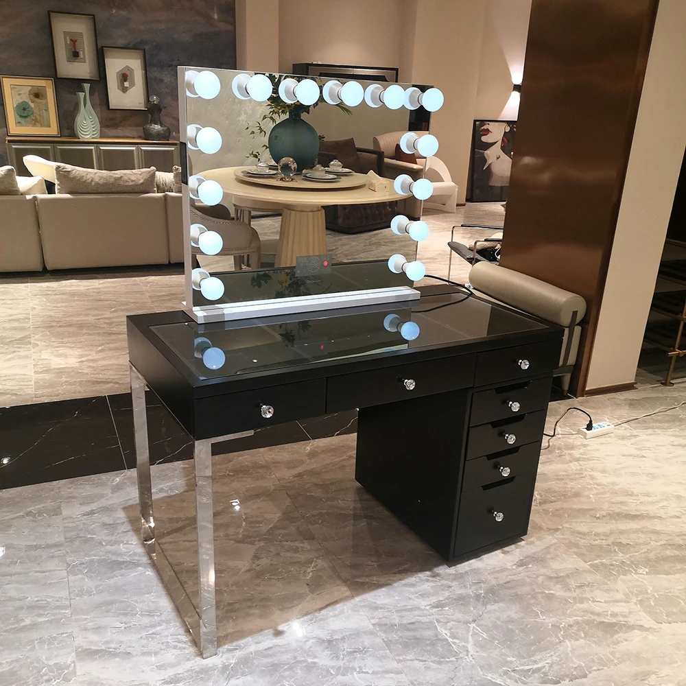 Vanity Table With Glass Top And Drawers edu.svet.gob.gt