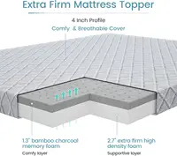 4-Inch Firm Mattress Topper King Size Firm to Extra Firm Memory Foam Bed Topper - Relieve Back Pain High Density Foam Mattress 2