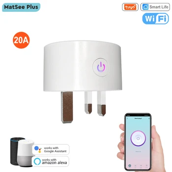 ปลั๊กไฟอัจฉริยะ Tuya Smart Life แบบ UK รองรับ WiFi 20A ควบคุมการใช้พลังงานผ่านแอป ตั้งเวลาเปิด-ปิด ควบคุมระยะไกล ใช้งานร่วมกับ Google Home และ Alexa 1